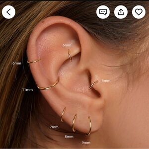 Titanium Hinge Hoop • Gold • 20g/6mm